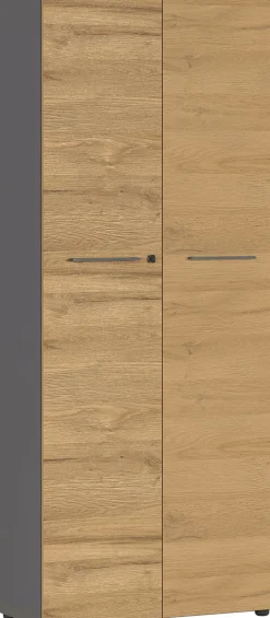 Aktenschrank ISORNO 2-türig 197 cm Graphitgrau/ Eiche
