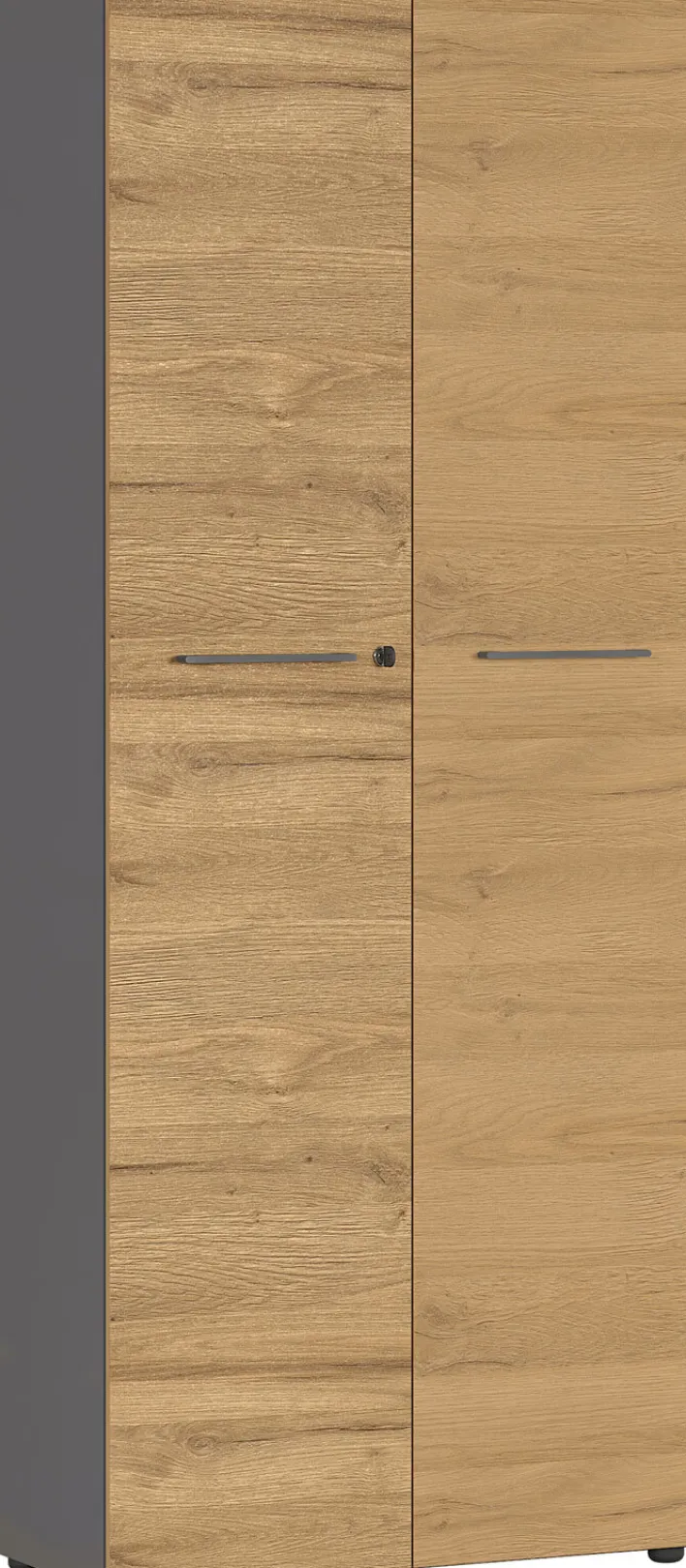 Aktenschrank ISORNO 2-türig 197 cm Graphitgrau/ Eiche