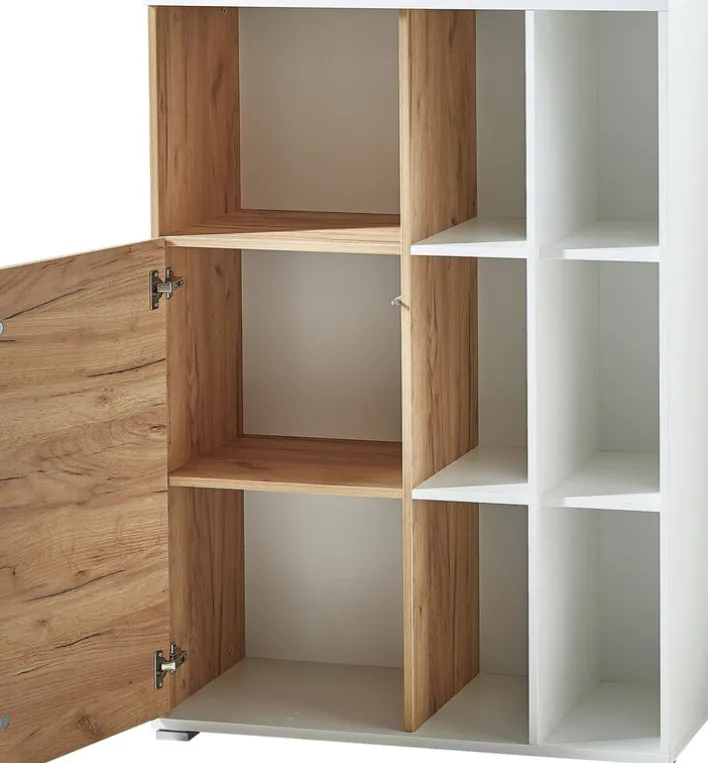 Aktenschrank LION 85 x 120 cm Weiß/ Navarra-Eiche