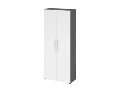 Aktenschrank 80 x 188 cm Graphit/ Weiß