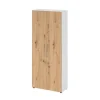 Aktenschrank 80 x 188 cm Weiß/ Asteiche