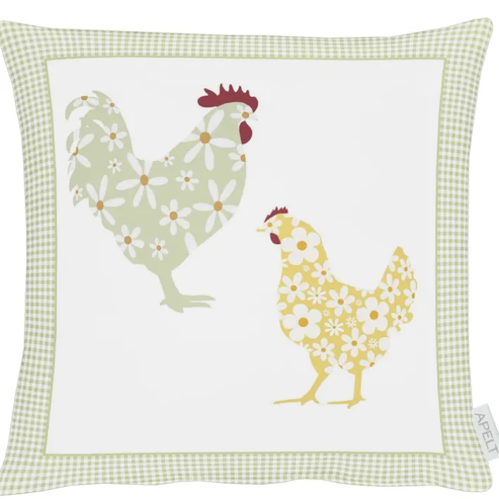 APELT Kissenhülle HAHN & HUHN 40x40cm mehrfarbig