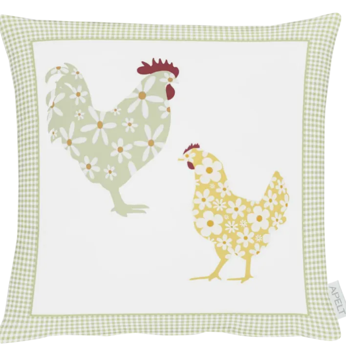APELT Kissenhülle HAHN & HUHN 40x40cm mehrfarbig