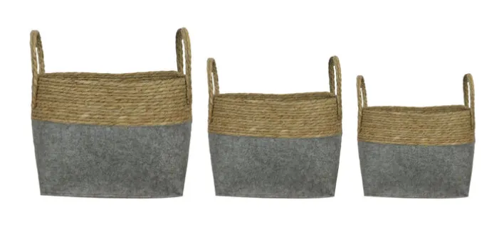 Aufbewahrungskorb Seegras 38 x 24 cm grau /braun