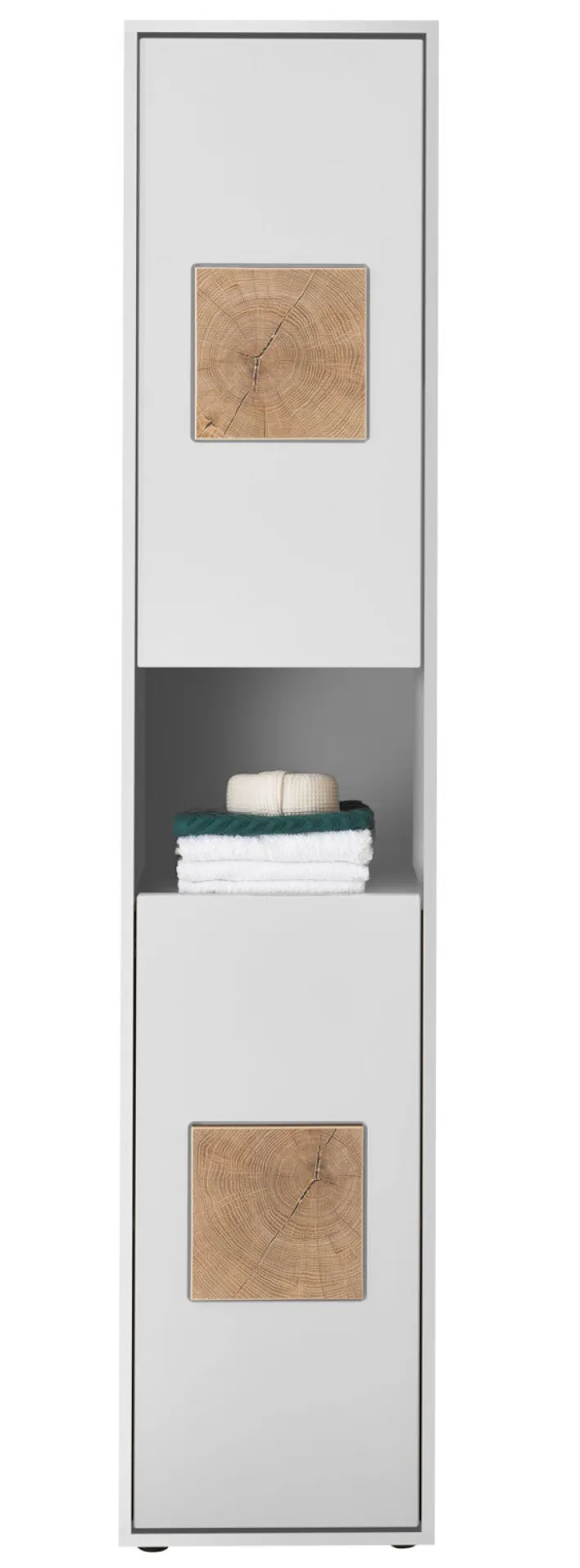 Bad Hochschrank SOLID weiß/ braun