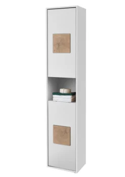 Bad Hochschrank SOLID weiß/ braun