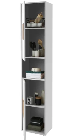 Bad Hochschrank SOLID weiß/ braun