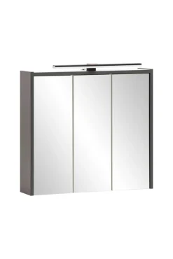 Bad Spiegelschrank PALERMO 65 x 62,7 x 16 cm Anthrazit/Spiegel