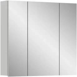 Bad-Spiegelschrank VIRA Weiß Hochglanz 3-türig ca. 82 × 77 × 18 cm
