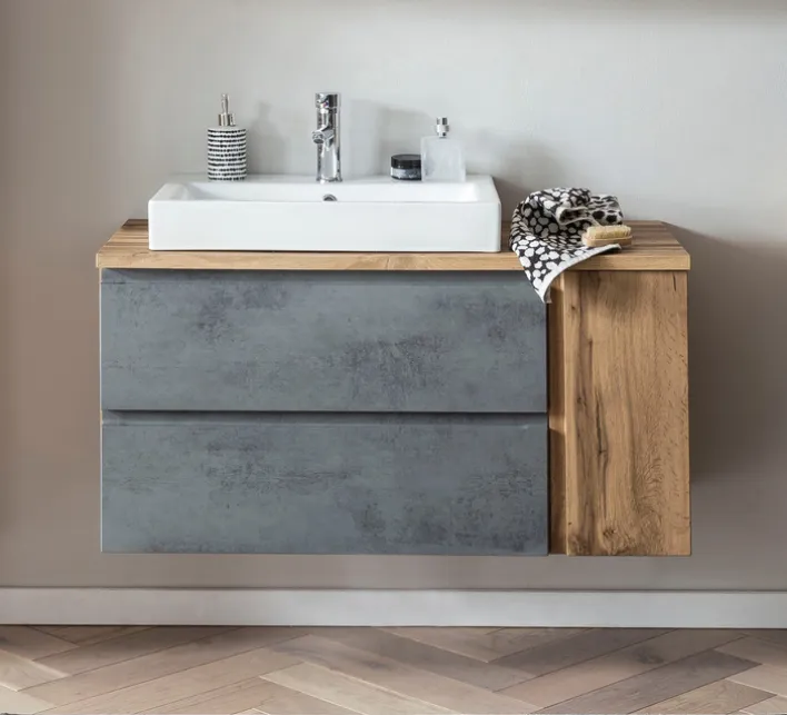 Bad-Waschtisch GENT hellgrau/braun 105cm