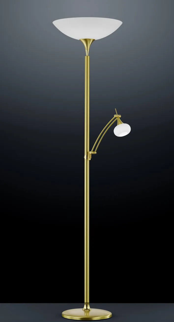 BANKAMP LED Deckenfluter mit Leselampe OPERA messingfarbig