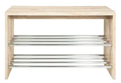 Bank 81 x 55 x 30 cm Holznachbildung eiche
