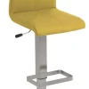 Barhocker AMATI 2er Set Edelstahl /Lederlook gelb