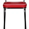 Barhocker Lederlook rot/ weiß