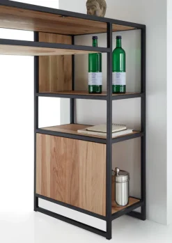 Bartisch LOGAN Massiv Eiche braun /schwarz