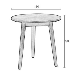 Beistelltisch rund FABIO 50 cm Eiche schwarz