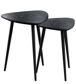 Beistelltisch 2-teilig schwarz
