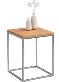 Beistelltisch 40 x 40 cm RALF Metall/Holznachbildung braun