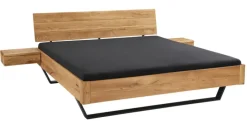 Bettgestell II 200 x 200 cm braun/ Metallkufe anthrazit