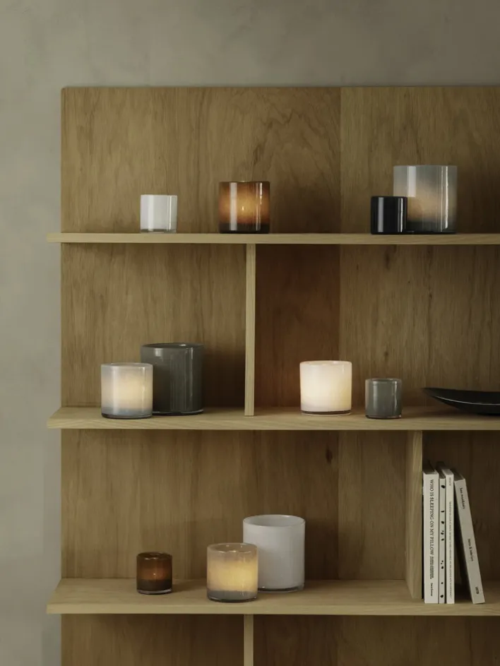 blomus Windlicht SAGA Größe M 12 cm grau / Mourning Dove