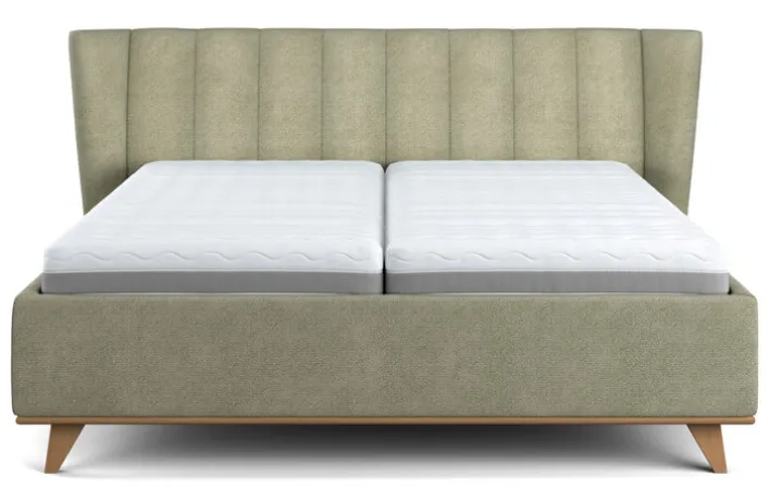 BOHOME Polsterbett TOSCANA III Rücken echt bezogen 180 x 200 cm grün