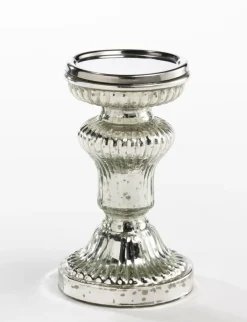 casaNOVA Kerzenständer klein 16 cm silberfarbig