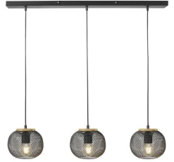 casaNOVA Retrofit Balkenpendel RESI 3-flg schwarz /Holz