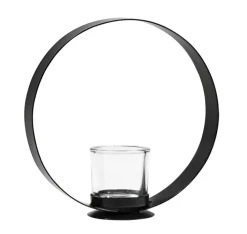 casaNOVA Teelichthalter 21 cm schwarz