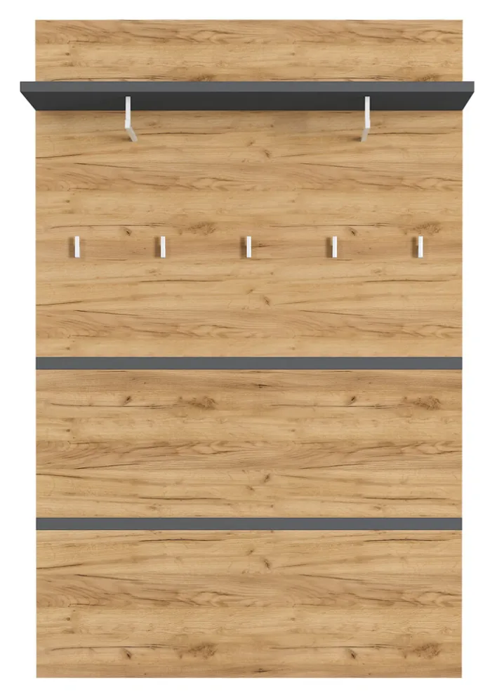CASAVANTI Garderobenpaneel ALMADA 96 x 147 cm anthrazit /Navara Eiche NB