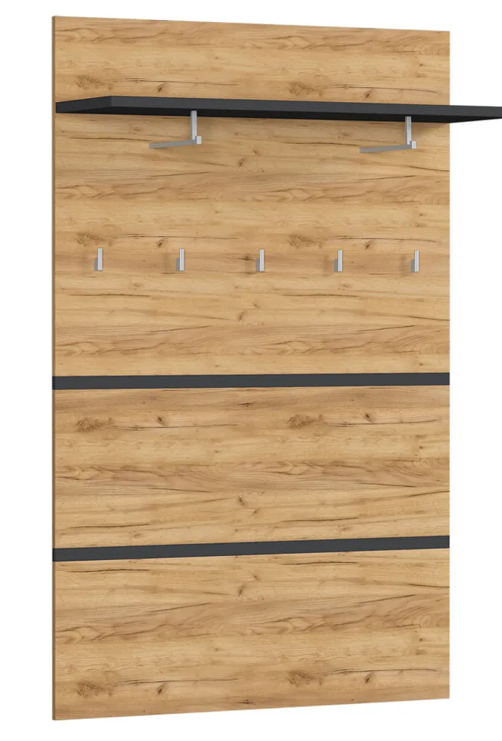 CASAVANTI Garderobenpaneel ALMADA 96 x 147 cm anthrazit /Navara Eiche NB