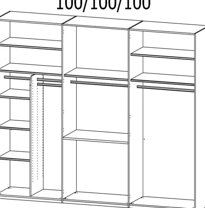 CASAVANTI Kleiderschrank PURISMA Alpinweiß/ Glas Kristallweiß