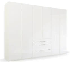 CASAVANTI Kleiderschrank PURISMA Alpinweiß/ Glas Kristallweiß