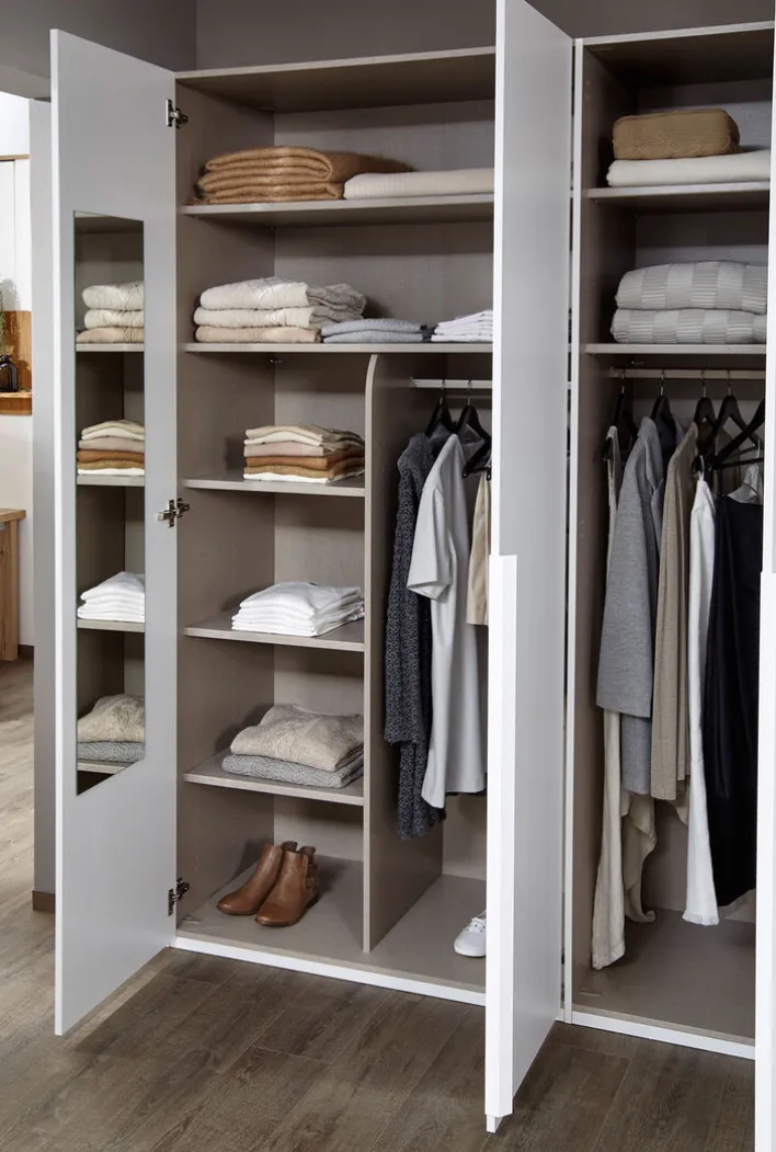 CASAVANTI Kleiderschrank PURISMA Alpinweiß/ Glas Kristallweiß
