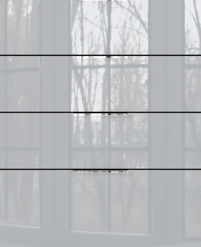 CASAVANTI Kommode OAKLAND 83 x 102 cm Glas Graphit/Silbergrau