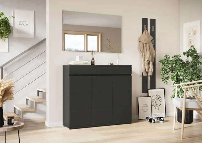 CASAVANTI Schuhschrank LANDOS 136 x 120 cm Graphit