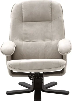 CASAVANTI Sessel mit Hocker 2-teilig hellgrau