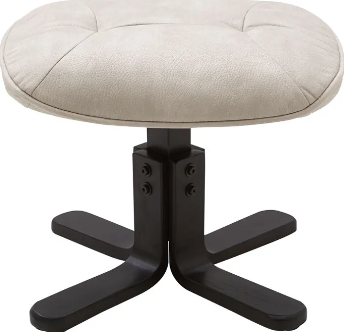 CASAVANTI Sessel mit Hocker 2-teilig hellgrau