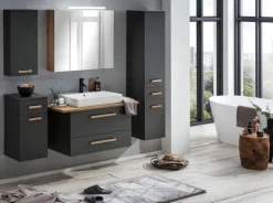 CASAVANTI Spiegelschrank 80 x 71-75 x 16 cm Glas grau