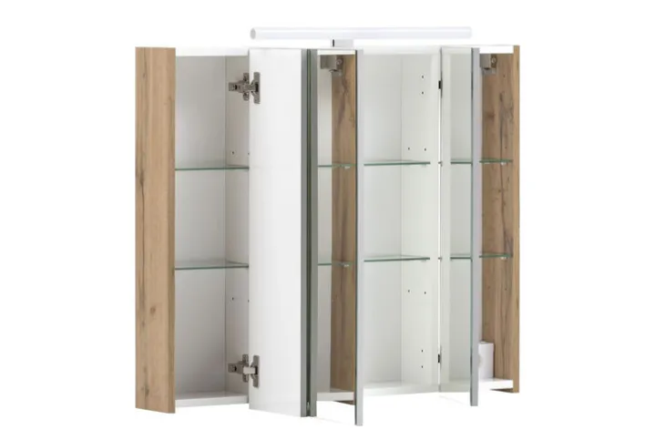 CASAVANTI Spiegelschrank 80 x 71-75 x 16 cm Glas grau