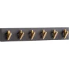 CASAVANTI Wandgarderobe 60 x 10 cm Mango Massiv schwarz lackiert/goldfarbig