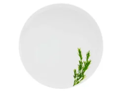 CreaTable Pizzateller KRÄUTER ROSMARIN 33 cm Porzellan weiß