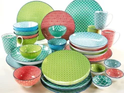 CreaTable Suppenteller MEDITERRAN 4er Set 21 cm grün