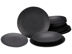 CreaTable Tafelservice VESUVIO 12-teilig schwarz