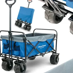 deluxe4home Bollerwagen BENNY 60 x 100 cm blau /grau