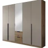 Drehtürenschrank CAMBRIDGE 2 226 x 210 x 54 cm Artisan Eiche/Champagner/Spiegel mittig