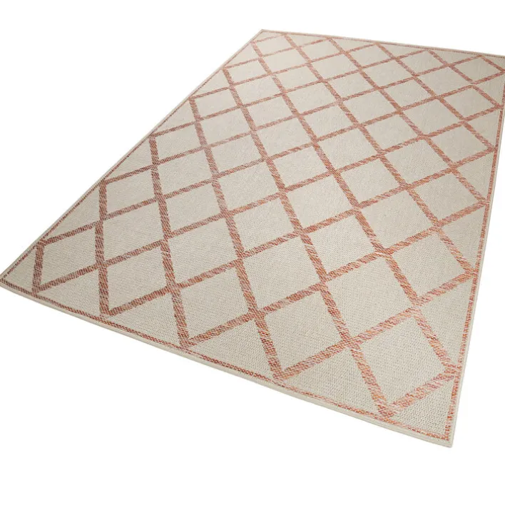 ESPRIT Outdoorteppich RHOMB 120 x 170 cm beige/rot