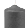Fink Stumpenkerze METALLIC 2er Set je 15 cm grau gebürstet