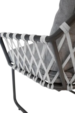 Garden FLAIR Gartenstuhl RIKA 2er Set anthrazit /Rope grau