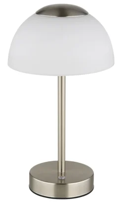 GLOBO Akku LED Tischlampe SAMIRA 31 cm nickelfarbig