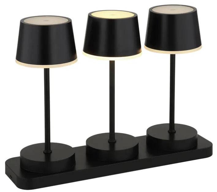 GLOBO Akku LED Tischleuchte DAWSON, Kunststoff/Metall, 30 x 21,6 x 8,5 cm Schwarz